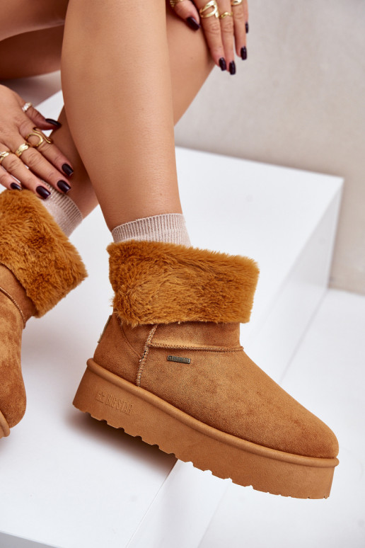 sniega apavi ar platformu ar kažokādu Big Star OO274A106 brūnas krāsas sniega apavi ar platformu ar kažokādu Big Star OO274A106 brūnas krāsas