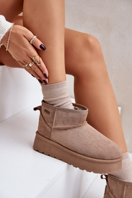 Zems sniega apavi ar platformu Big Star OO274A100 smilšu krāsas Zems sniega apavi ar platformu Big Star OO274A100 smilšu krāsas