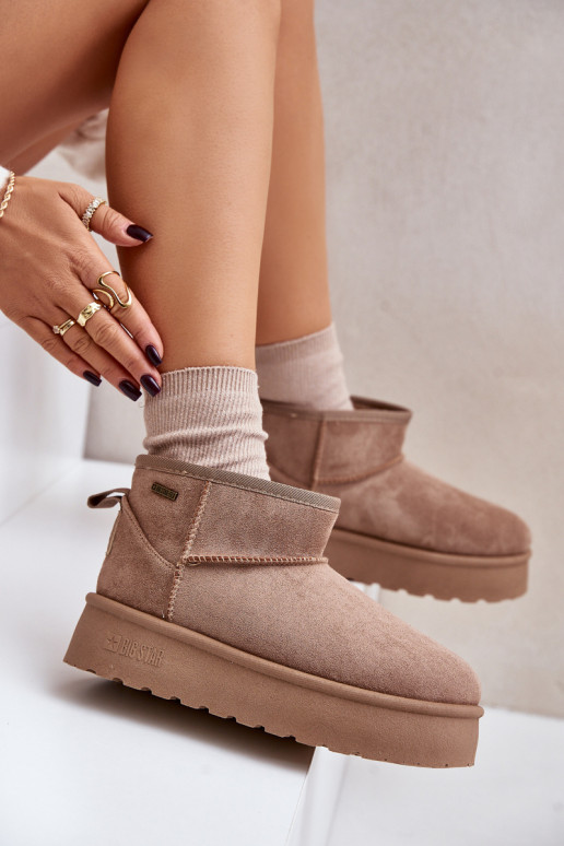 Zems sniega apavi ar platformu Big Star OO274A100 smilšu krāsas Zems sniega apavi ar platformu Big Star OO274A100 smilšu krāsas