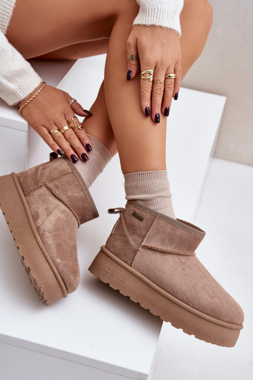 Zems sniega apavi ar platformu Big Star OO274A100 smilšu krāsas Zems sniega apavi ar platformu Big Star OO274A100 smilšu krāsas