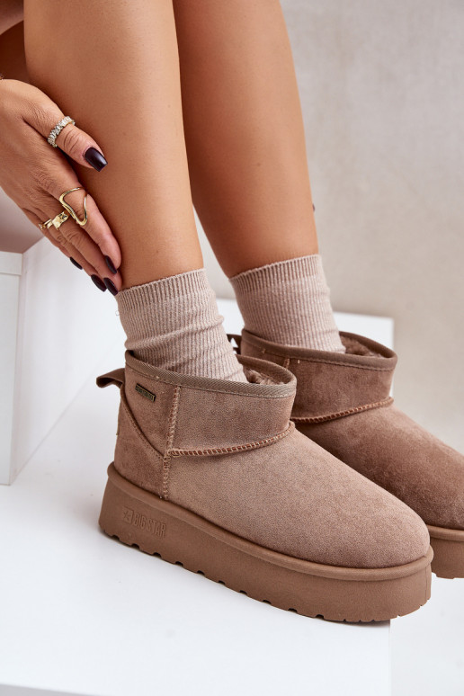 Zems sniega apavi ar platformu Big Star OO274A100 smilšu krāsas Zems sniega apavi ar platformu Big Star OO274A100 smilšu krāsas