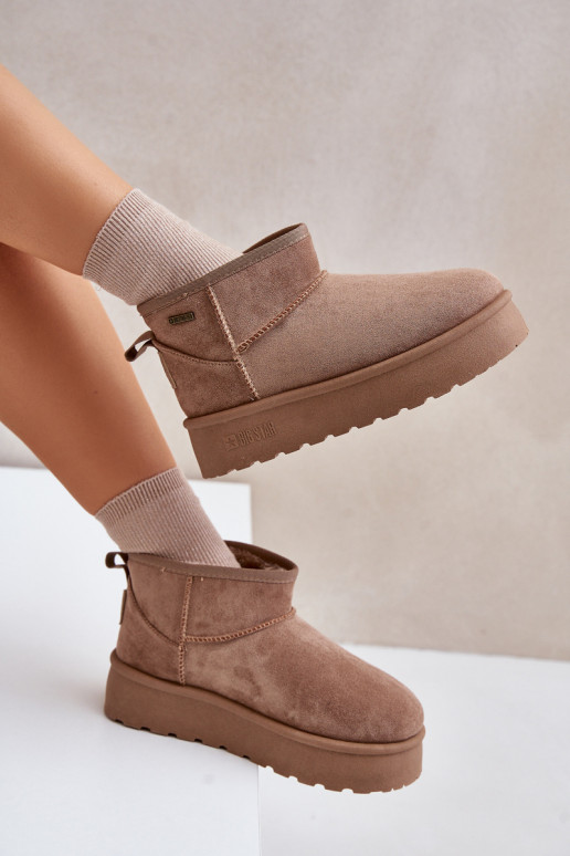 Zems sniega apavi ar platformu Big Star OO274A100 smilšu krāsas Zems sniega apavi ar platformu Big Star OO274A100 smilšu krāsas