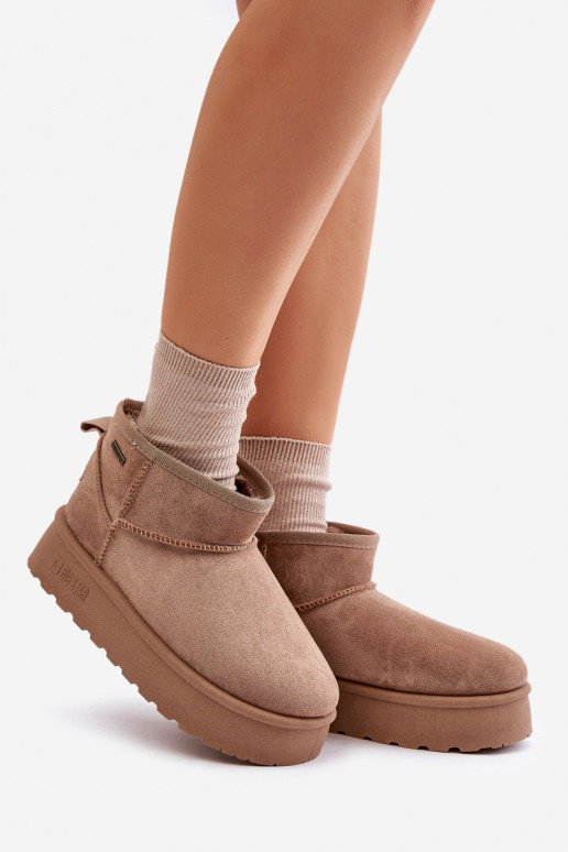 Zems sniega apavi ar platformu Big Star OO274A100 smilšu krāsas Zems sniega apavi ar platformu Big Star OO274A100 smilšu krāsas