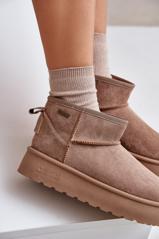 Zems sniega apavi ar platformu Big Star OO274A100 smilšu krāsas Zems sniega apavi ar platformu Big Star OO274A100 smilšu krāsas