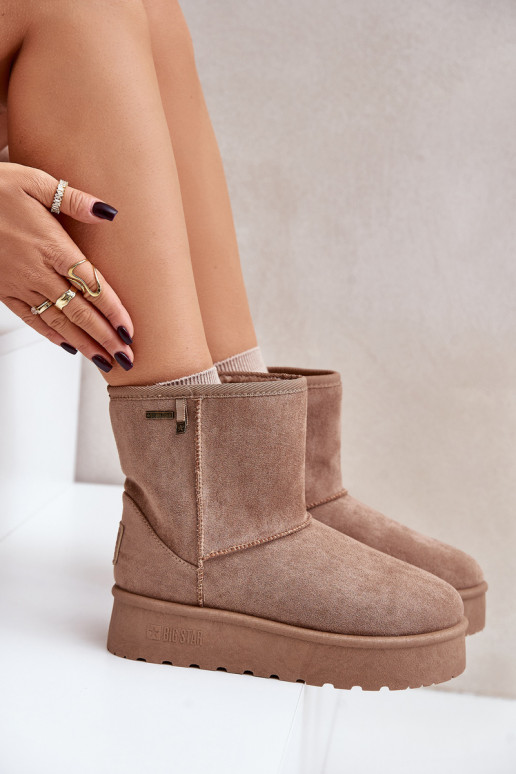 Augsts sniega apavi Sieviešu ar platformu Big Star OO274A097 smilšu krāsas Augsts sniega apavi Sieviešu ar platformu Big Star OO274A097 smilšu krāsas