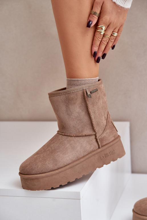 Augsts sniega apavi Sieviešu ar platformu Big Star OO274A097 smilšu krāsas Augsts sniega apavi Sieviešu ar platformu Big Star OO274A097 smilšu krāsas