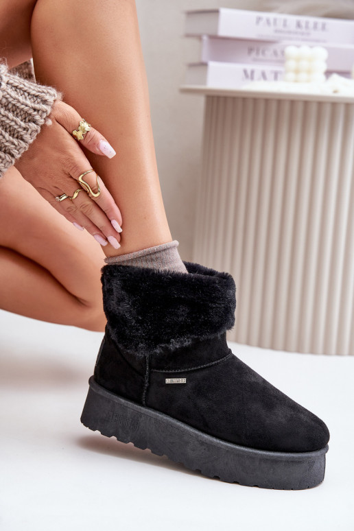 sniega apavi ar platformu ar kažokādu Big Star OO274A108 melnas krāsas