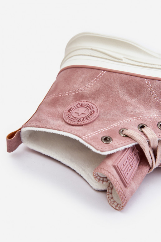 siltināti sieviešu puszābaki ar platformu Big Star OO274071 Rozā krāsas