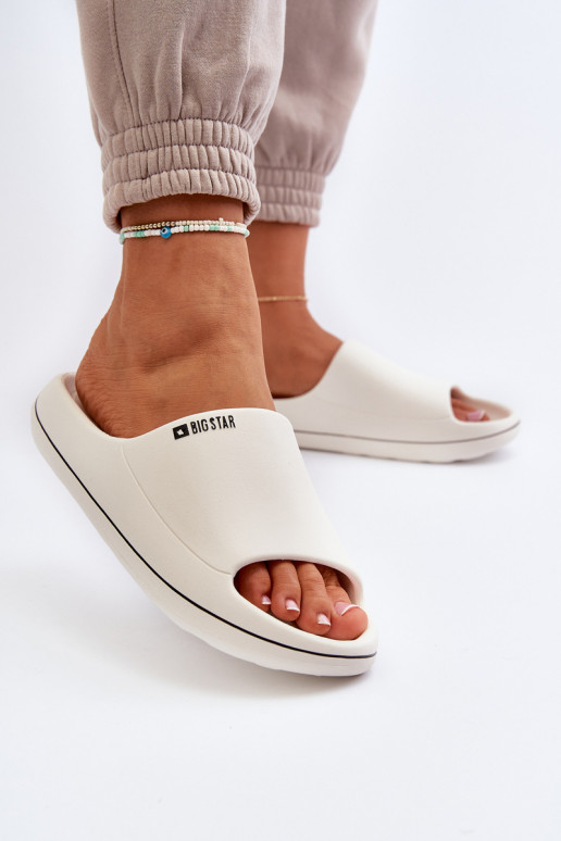 Gaisma sieviešu čības Big Star NN274A043 baltas krāsas