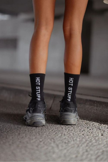 Kokvilnas zeķes Sieviešu HOT STUFF melnas krāsas
