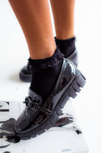 Zeķes Sieviešu BaInełniane ar mežģīnēm melnas krāsas