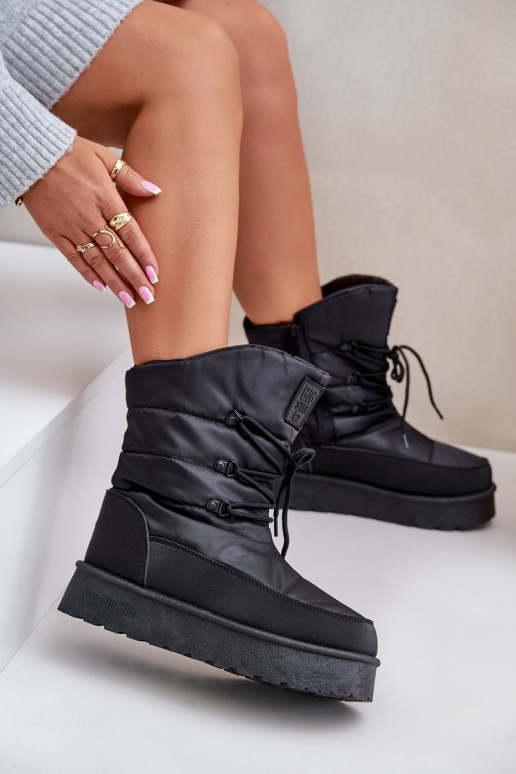 sniega apavi ar platformu Uz pili Big Star OO274884 melnas krāsas