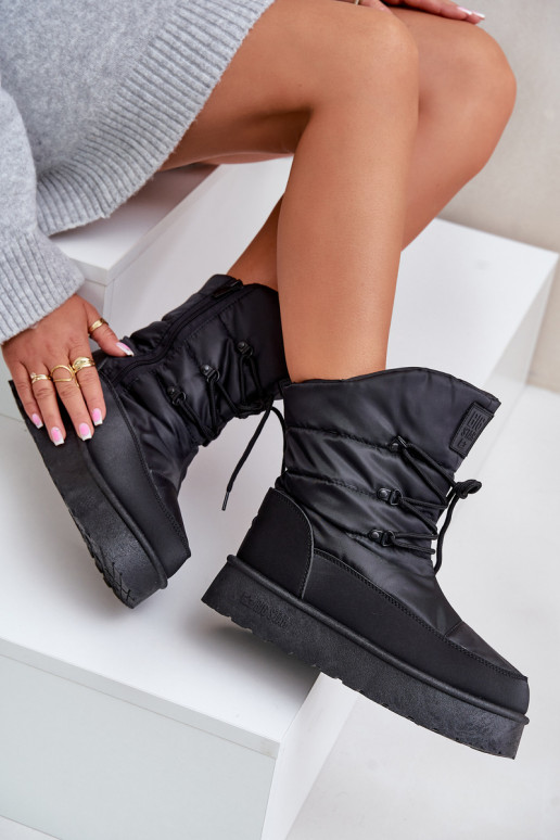 sniega apavi ar platformu Uz pili Big Star OO274884 melnas krāsas