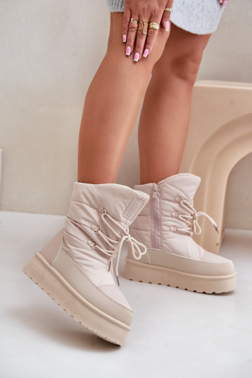 sniega apavi ar platformu Uz pili Big Star OO274885 smilšu krāsas 2