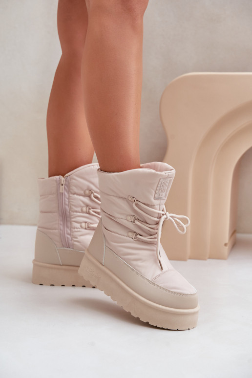 sniega apavi ar platformu Uz pili Big Star OO274885 smilšu krāsas sniega apavi ar platformu Uz pili Big Star OO274885 smilšu krāsas