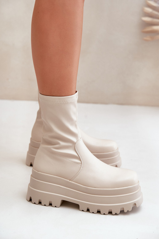 Sieviešu puszābaki ar platformu Ziloņkaula krāsas Florinara