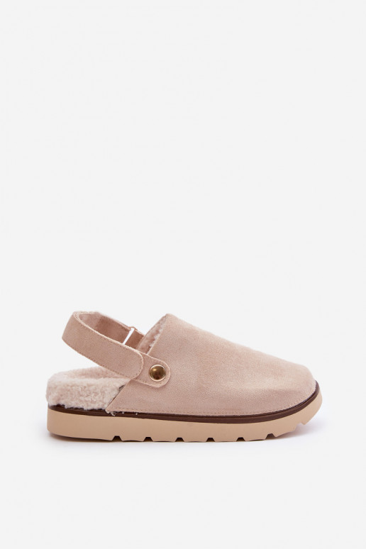 Čības Sieviešu ar platformu siltināti ar kažokādu Typu Baranek smilšu krāsas Sanilora