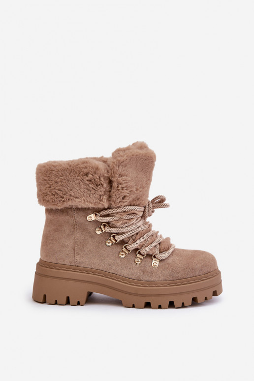 šņorējami apavi Sieviešu ar kažokādu smilšu krāsas Vaminia