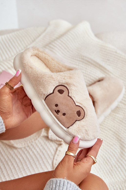 ar kažokādu Čības Sieviešu Rotaļu lācīši Ziloņkaula krāsas Firedi ar kažokādu Čības Sieviešu Rotaļu lācīši Ziloņkaula krāsas Firedi