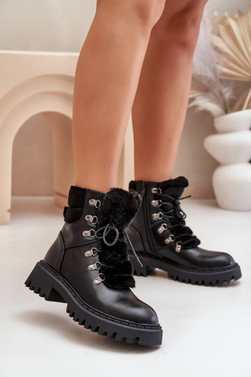 siltināti Sieviešu puszābaki apavi Uz pili no eko ādas melnas krāsas INillatta