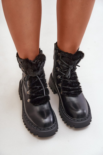 siltināti Sieviešu puszābaki apavi Uz pili no eko ādas melnas krāsas INillatta 2