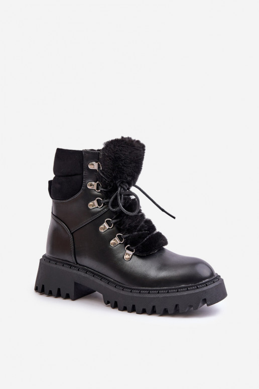 siltināti Sieviešu puszābaki apavi Uz pili no eko ādas melnas krāsas INillatta