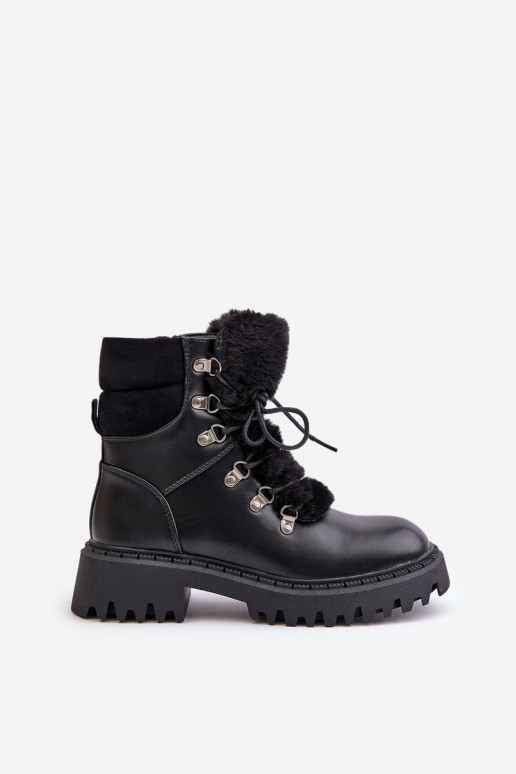 siltināti Sieviešu puszābaki apavi Uz pili no eko ādas melnas krāsas INillatta