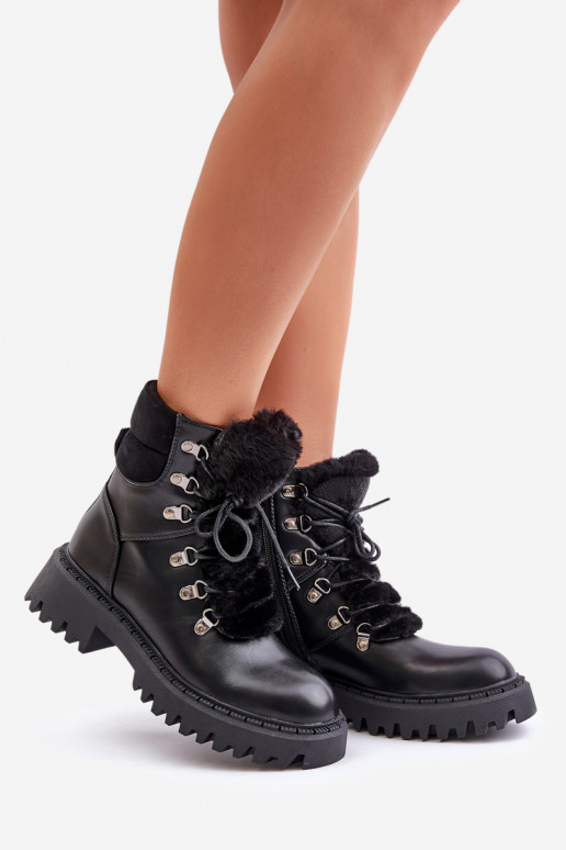 siltināti Sieviešu puszābaki apavi Uz pili no eko ādas melnas krāsas INillatta