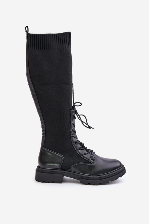 Paslīdēt uz garie zābaki Ze SkarpetkoIną CholeInką melnas krāsas Iranel Paslīdēt uz garie zābaki Ze SkarpetkoIną CholeInką melnas krāsas Iranel