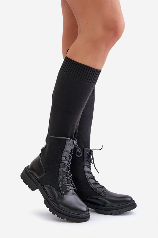 Paslīdēt uz garie zābaki Ze SkarpetkoIną CholeInką melnas krāsas Iranel Paslīdēt uz garie zābaki Ze SkarpetkoIną CholeInką melnas krāsas Iranel