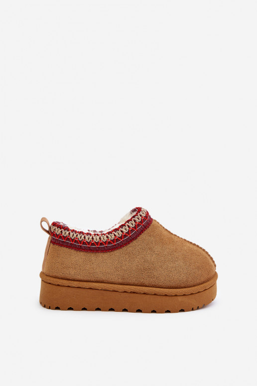 Bērnu sniega zābaki ar platformu, siltināti ar kažokādu iekšpusē, brūnā krāsā Vilabria Bērnu sniega zābaki ar platformu, siltināti ar kažokādu iekšpusē, brūnā krāsā Vilabria