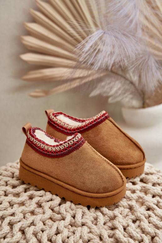 Bērnu sniega zābaki ar platformu, siltināti ar kažokādu iekšpusē, brūnā krāsā Vilabria Bērnu sniega zābaki ar platformu, siltināti ar kažokādu iekšpusē, brūnā krāsā Vilabria