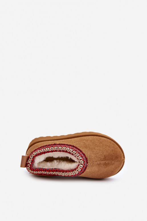 Bērnu sniega zābaki ar platformu, siltināti ar kažokādu iekšpusē, brūnā krāsā Vilabria Bērnu sniega zābaki ar platformu, siltināti ar kažokādu iekšpusē, brūnā krāsā Vilabria