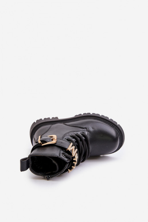 Sieviešu puszābaki Bērnu Eko Āda siltināti ar dekorētiem papēžiem melnas krāsas Gilian Sieviešu puszābaki Bērnu Eko Āda siltināti ar dekorētiem papēžiem melnas krāsas Gilian