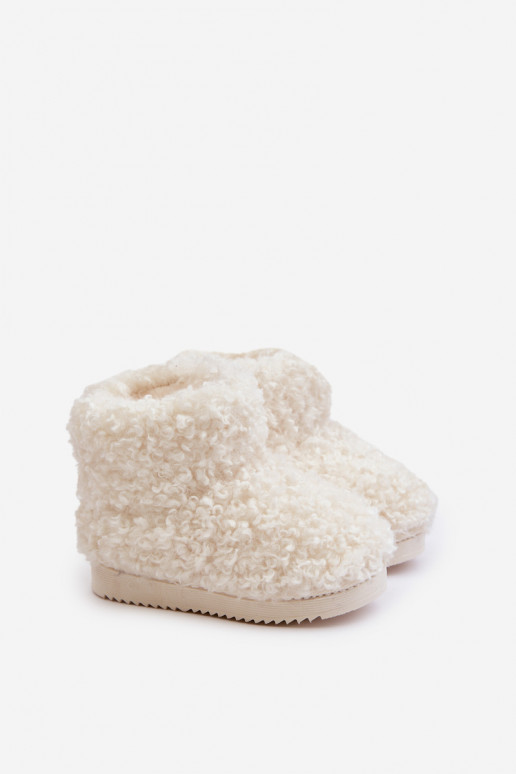 Sieviešu puszābaki sniega apavi Bērnu apavi ar kažokādu Typu Baranek Ziloņkaula krāsas Mevael