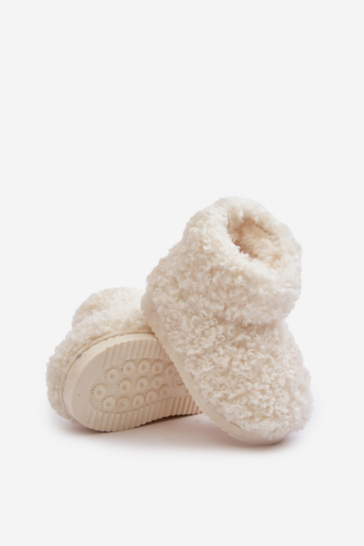 Sieviešu puszābaki sniega apavi Bērnu apavi ar kažokādu Typu Baranek Ziloņkaula krāsas Mevael