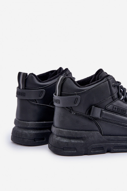 Sneakers modeļa apavi vīriešiem siltināti Big Star OO174587 HI-POLLY SYSTEM melnas krāsas