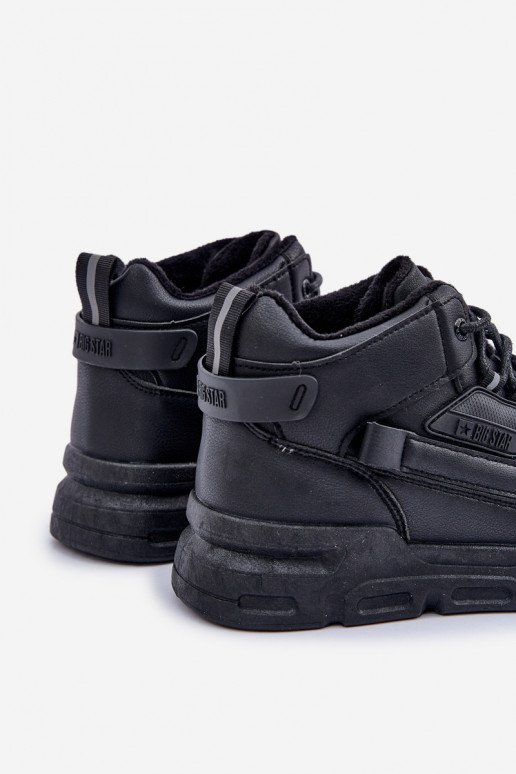 Sneakers modeļa apavi vīriešiem siltināti Big Star OO174587 HI-POLLY SYSTEM melnas krāsas