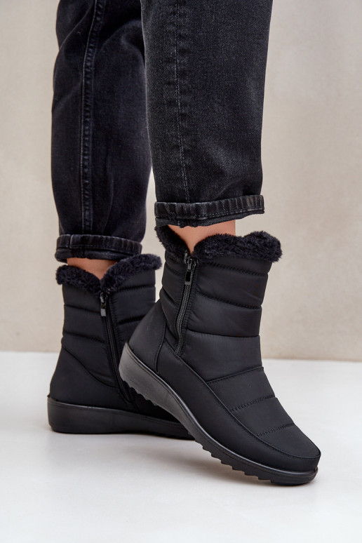 sniega apavi Sieviešu Uz pili ar kažokādu melnas krāsas Fiorittia