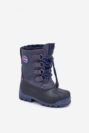 Augsts silti sniega apavi Bērnu apavi ar elastīgu aizdari Lee Cooper LCJ-24-44-2843K tumši zilas krāsas