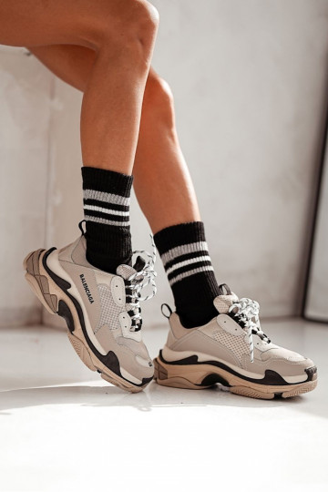 Svītraini apavi Skarpety Sieviešu ar svītrām Bez spiediena melnas krāsas