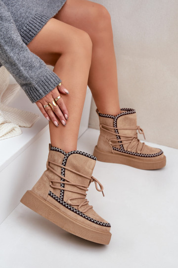 sniega apavi Sieviešu Z Haftem ar platformu brūnas krāsas Ieslēgtsleris