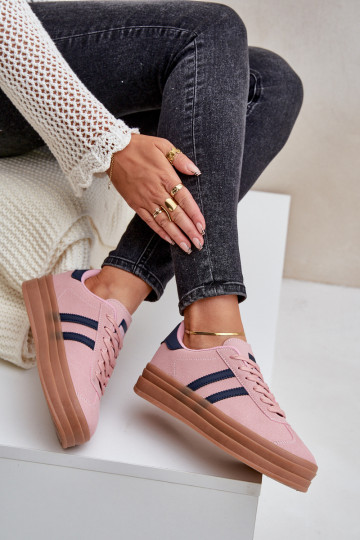 Sneakers modeļa apavi Sieviešu ar platformu Rozā krāsas Egelia