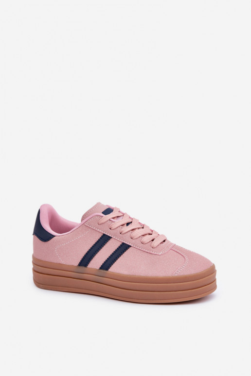Sneakers modeļa apavi Sieviešu ar platformu Rozā krāsas Egelia Sneakers modeļa apavi Sieviešu ar platformu Rozā krāsas Egelia