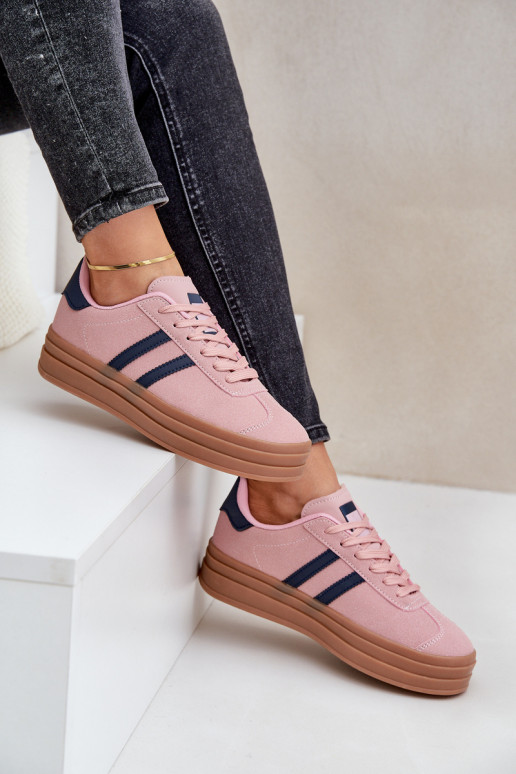 Sneakers modeļa apavi Sieviešu ar platformu Rozā krāsas Egelia Sneakers modeļa apavi Sieviešu ar platformu Rozā krāsas Egelia
