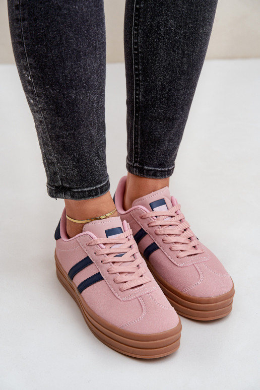 Sneakers modeļa apavi Sieviešu ar platformu Rozā krāsas Egelia Sneakers modeļa apavi Sieviešu ar platformu Rozā krāsas Egelia