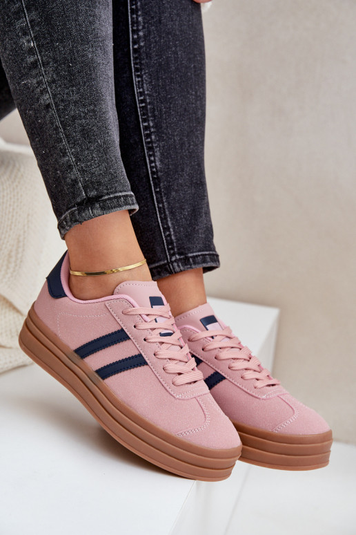 Sneakers modeļa apavi Sieviešu ar platformu Rozā krāsas Egelia Sneakers modeļa apavi Sieviešu ar platformu Rozā krāsas Egelia