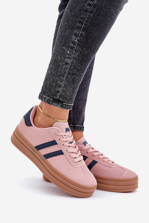 Sneakers modeļa apavi Sieviešu ar platformu Rozā krāsas Egelia Sneakers modeļa apavi Sieviešu ar platformu Rozā krāsas Egelia