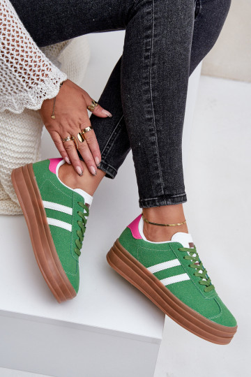 Sneakers modeļa apavi Sieviešu ar platformu Zaļas krāsas Egelia