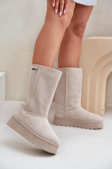 Augsts sniega apavi ar platformu Big Star OO274894 Ziloņkaula krāsas